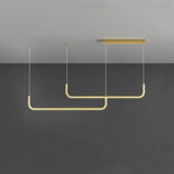 Curved U-Shaped Black Metal LED Pendant Light - Clowas