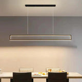 Black Rectangular Metal LED Kitchen Pendant Light - Clowas
