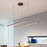 Bilinear Brown LED Dining Room Pendant Light - Clowas