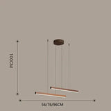 Bilinear Brown LED Dining Room Pendant Light - Clowas