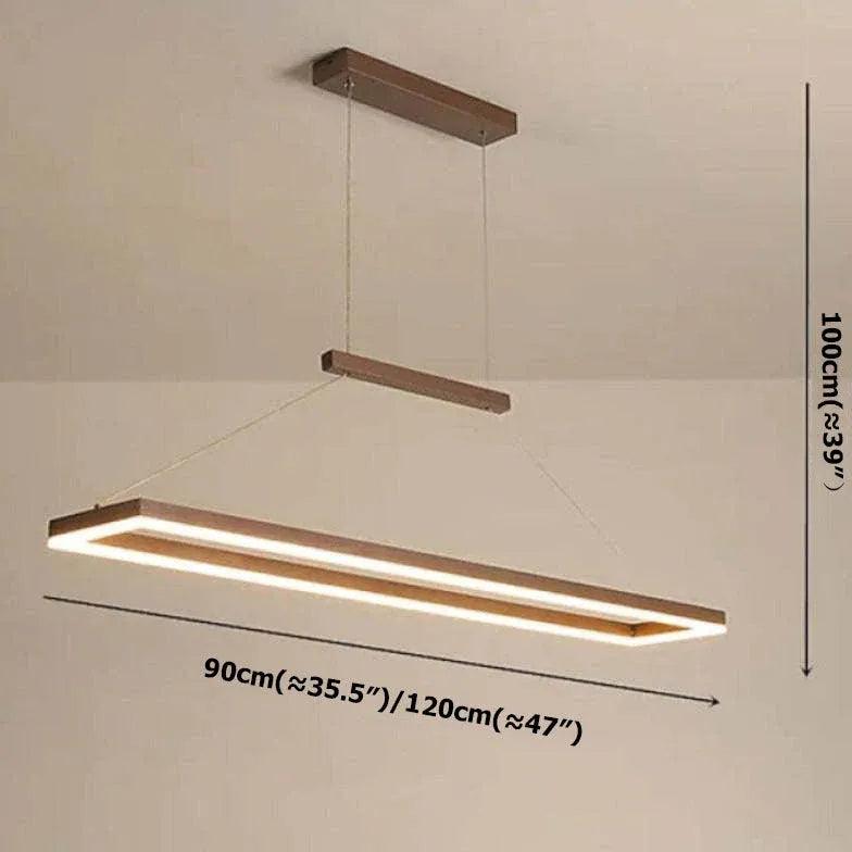 Rectangular Coffee Metal LED Pendant Light - Clowas