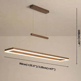 Rectangular Coffee Metal LED Pendant Light - Clowas
