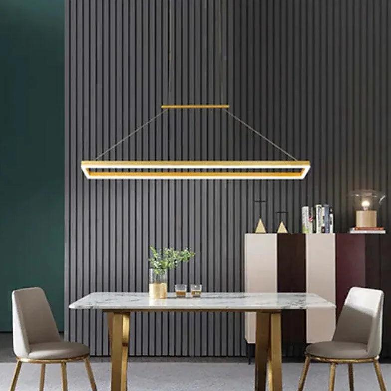 Rectangular Coffee Metal LED Pendant Light - Clowas