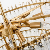 Luxury Crystal Tier Chandelier Dimmable for Living Room