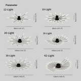 Modern Firework LED Flush Mount Ceiling Light for Living Room