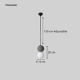 Nordic Concrete and Glass Pendant Light Dimmable LED for Bedside
