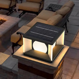 Modern Solar Pillar Light Waterproof Black for Patio