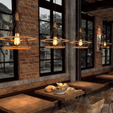 Vintage Iron Diamond Rope Pendant Light