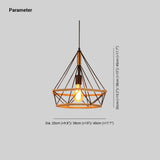 Vintage Iron Diamond Rope Pendant Light