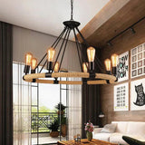 Vintage Ring Wrought Iron Rope Chandelier for Living Room