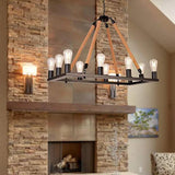 Industrial Look Pendant Lights with Rope Detail
