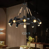 Black Rope Metal Pendant Light for Dining Room