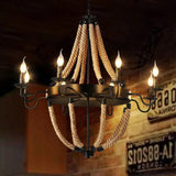 American Industrial Rope Chandelier For Sitting Room