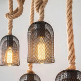 Industrial Pendant Light with Three Bulbs