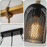 Industrial Pendant Light with Three Bulbs