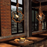 Industrial Rope Iron Ball Vintage Metal Pendant Lights