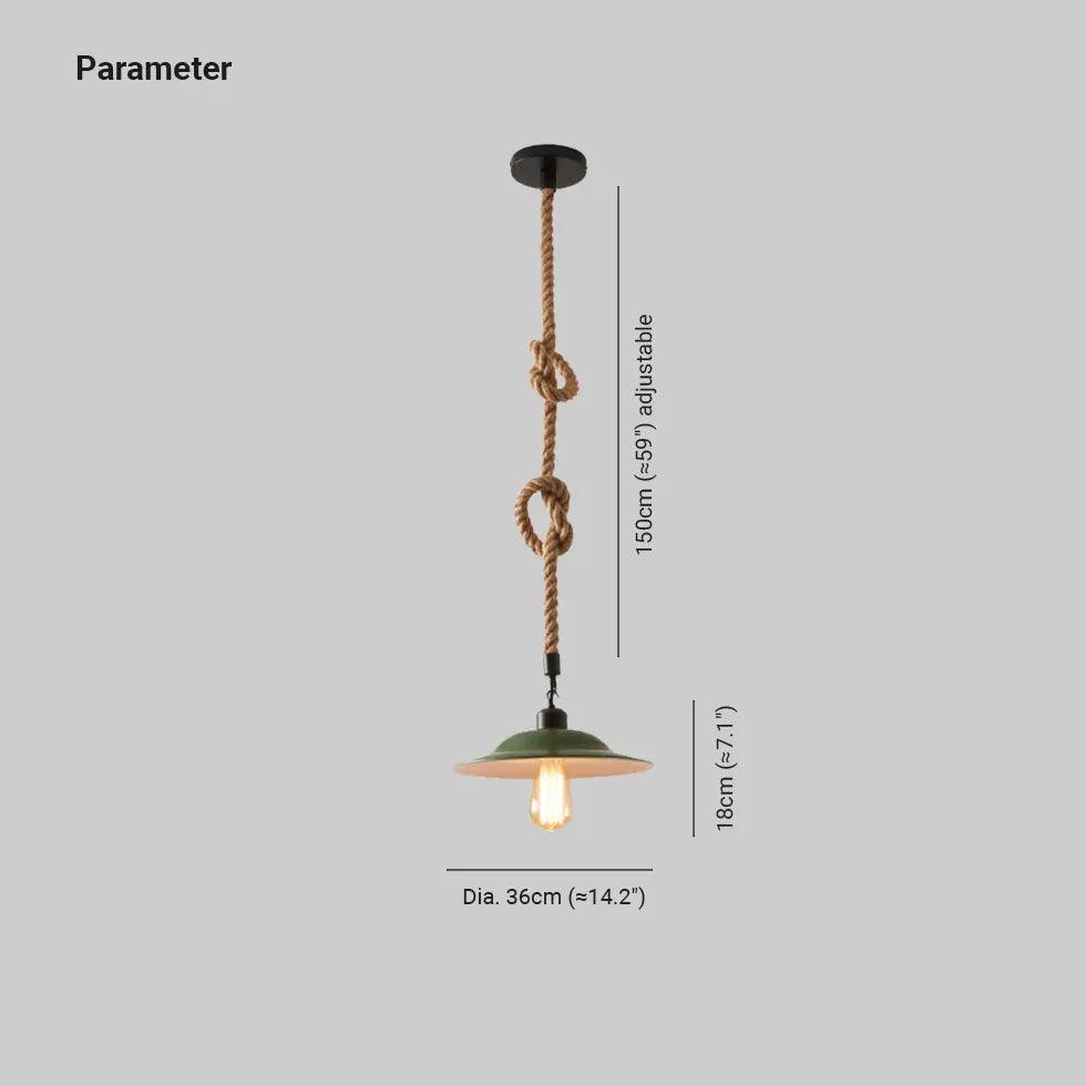 Rope Suspended Single Head Industrial Pendant Light - Clowas
