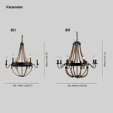 Rope Structure Vintage Candle Holder Chandelier - Clowas