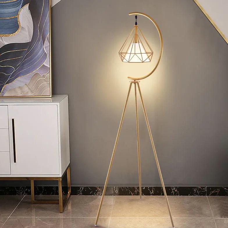 Geometric Metal Frame Triangle Floor Lamp - Clowas
