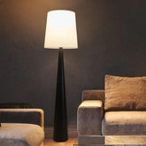 Black Cone-Shaped White Cylindrical Floor Lamp - Clowas