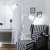 Asymmetrical Simple Double Head Bedroom Lamp Floor