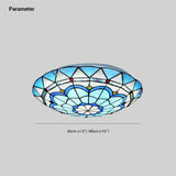 Round Coloured Glass Ceiling Light for Bedroom