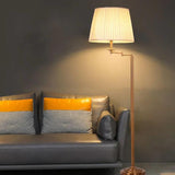 Pleated Fabric Bent Design Floor Lamp - Clowas