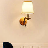 Nordic Wooden Base Brass Wall Light