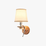 Nordic Wooden Base Brass Wall Light