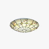 Vintage Geometric Round Colored Glass Ceiling Light