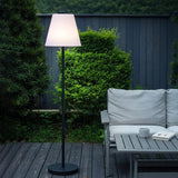 Modern White Shade Solar Floor Lamp for Patio