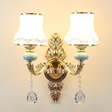 European Luxury Crystal Wall Light for Bedroom