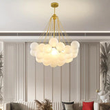 Nordic Chain Glass Orb Chandeliers for Living Room
