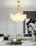 Nordic Chain Glass Orb Chandeliers for Living Room