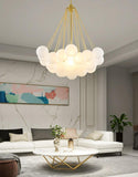 Nordic Chain Glass Orb Chandeliers for Living Room