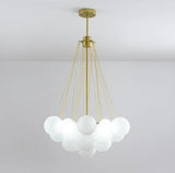 Nordic Chain Glass Orb Chandeliers for Living Room