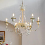 French Cream LED Crystal Candle Chandelier