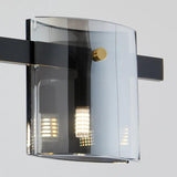 Rectangular Glass Dining Room Brass Pendant Light - Clowas