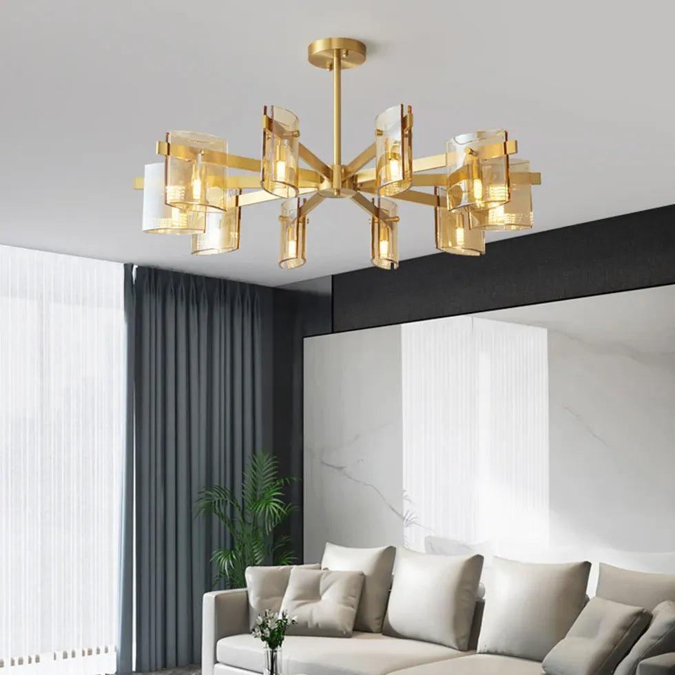 Gold Multi-Arm Bedroom Modern Chandelier - Clowas