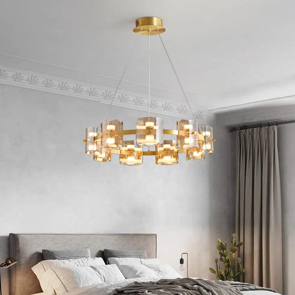 Gold Ring Frame Bedroom Pendant Light - Clowas