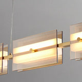 Copper and Glass Bar-Shaped Pendant Light