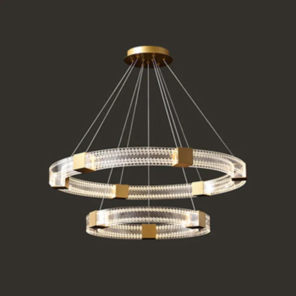 Acrylic Ring Gold LED Pendant Light - Clowas