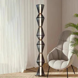 Glass Hourglass Stacked Floor Lamp for Living Room