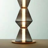 Glass Hourglass Stacked Floor Lamp for Living Room