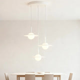 Modern Corrosion-Resistant Saturn 3-Light Glass Pendant Light for Dining Room