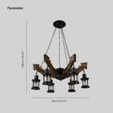 Multi-Light Wooden Lantern Dining Room Pendant Light - Clowas