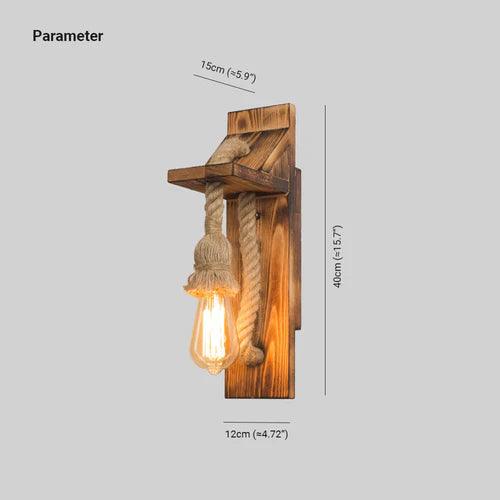 Wooden Rope Industrial Wall Lights - Clowas