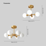 Luxury Brass White Glass Molecular Pendant Light