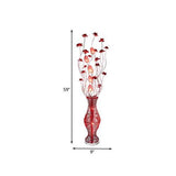 Red Floral Design Multi-Head Floor Lamp - Clowas