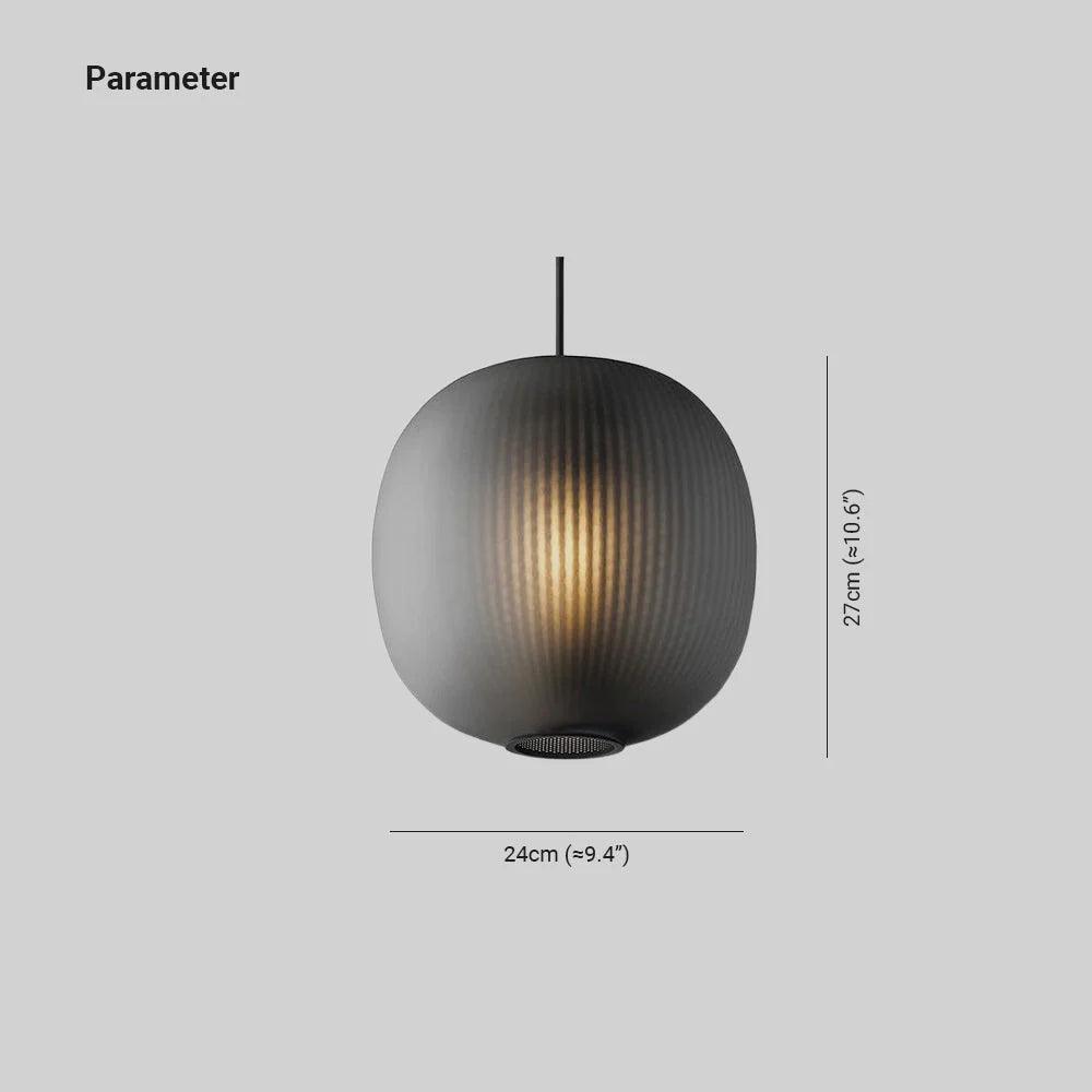 Smoky Gray Frosted Glass Pendant Light - Clowas